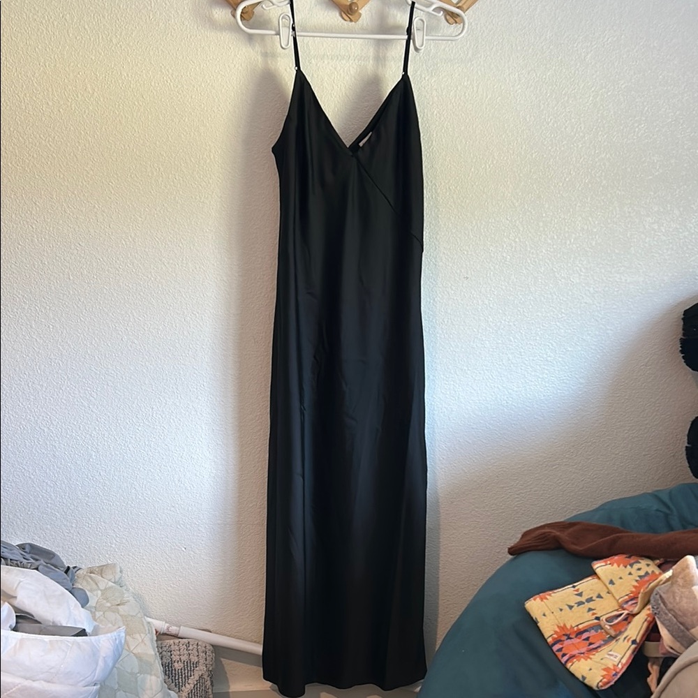 A New Day Black Spaghetti Strap Slip Maxi Dress